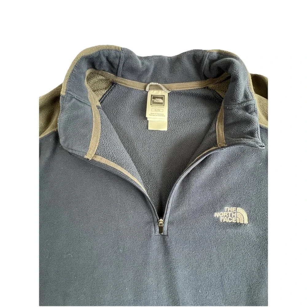 VTG The North Face Jacket‎ Men's Sz XL Navy Polartec 1/4 Zip Fleece Pullover